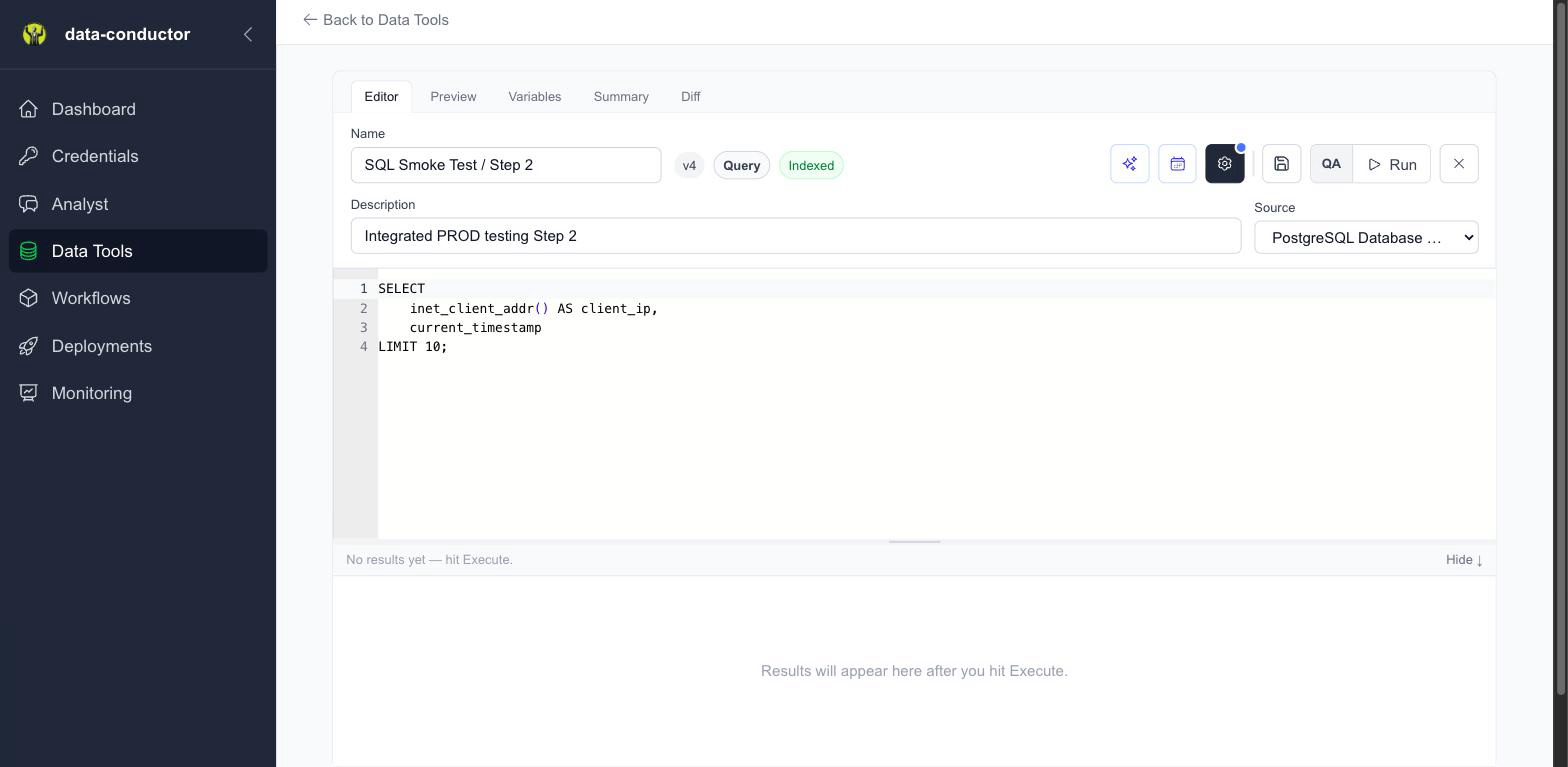 The SQL editor